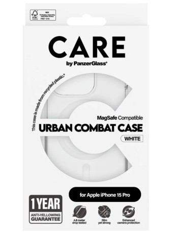 Care By Panzerglass Case Transparent W. White Magsafe Iphone 15 Pro