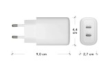 Dbramante1928 Re-charge Wall Charger Gan 2x Usb-c 25w Eu White