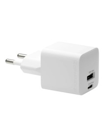 Dbramante1928 Re-charge Wall Charger Gan Usb-c+usb-a 25w+18w Eu White 