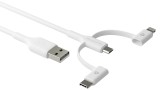 Dbramante1928 Re-charge - 3in1 Cable-usb A To Usb-a,c & Lightn-w
