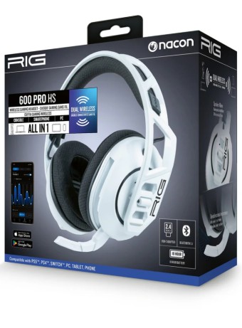 Joc Nacon Rig Wireless Headset 600 Pro Hs White - Playstation 5 pentru PS5 / PS4 / XBOX SERIES X / Xbox One / Nintendo Switch / PC