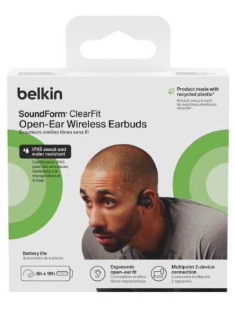 Joc Belkin Soundform Clearfit Open-ear Wireless Earbuds Black