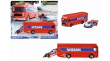 Hot Wheels Team Transport Truck & Race Car, Gift For Racing Collectors (flf56)