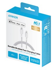 Anker 322 Usb-c To Lightning Cable (6ft Braided) White