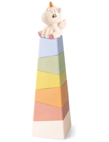 Kinder And Kids Wheat Straw Unicorn Tower Stacking Game (k30009) 