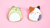 Squishmallows Pin Badges X 2 Cam & Wendy Compact Size