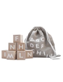 Ooh Noo Wooden Alphabet Blocks White (40ab1502) 