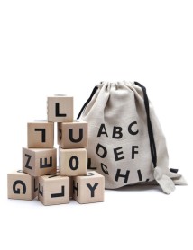 Ooh Noo Wooden Alphabet Blocks Black (40ab1501) 