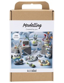 Creativ Craft Kit Modelling, Robot Bluegrey Red Silver Plated (977808) 