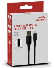 Speedlink Usb-a To Usb-c Cable Set Black
