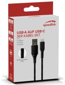 Speedlink Usb-a To Usb-c Cable Set Black 