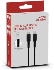 Speedlink Usb-c To Usb-c Cable Set Black 