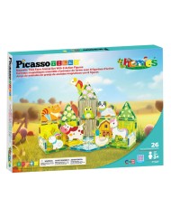Picasso Tiles Farm Themed Set With 8 Animals 26pcs (ptq27)