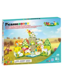 Picasso Tiles Farm Themed Set With 8 Animals 26pcs (ptq27) 