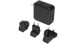 Targus Powerelite Universal 100 W 4- Port Gan Wall-charger With Travel Adapters