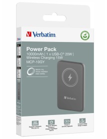 Verbatim Charge 'n' Go Magnetic Wireless Power Bank 10000 