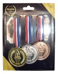 Pocket Money Medals 3 Pack Gold Silver Bronze