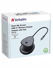 Verbatim Share My Screen Usb-c Wireless Display Adapter 4k W/hub 