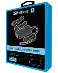 Sandberg Usb C Ac Charger Pd100w Eu+uk