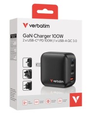 Verbatim 100w Gan Charger Us With Eu And Uk Ada...