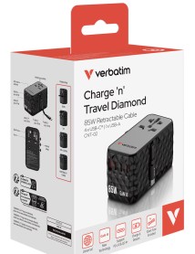 Verbatim Travel Diamond Charge 85w Retractable Cable Cnt-02 