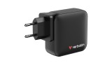 Verbatim Mini Gan Charger 165w 4 Port Us Plug With Eu And Uk Adaptors