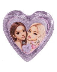Topmodel Folding Hairbrush With Mirror Heart Shaped Transparent Random (0413030)