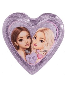 Topmodel Folding Hairbrush With Mirror Heart Shaped Transparent Random (0413030) 