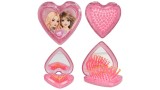 Topmodel Folding Hairbrush With Mirror Heart Shaped Transparent Random (0413030)