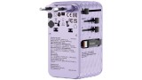 Verbatim Charger Travel 70w 2c Retractable Universal Travel Adapter Purple
