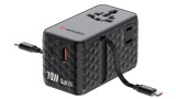 Verbatim Charger Travel 70w 2c Retractable Universal Travel Adapter Black
