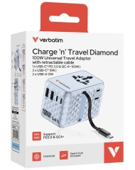 Verbatim Charger Travel 100w Universal Travel A...