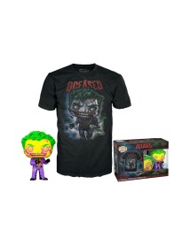 Pop! Comic Cover Dc The Joker Blacklight & T Shirt L 