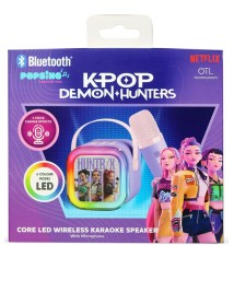 Otl Kpop Demon Hunters Popsing Led Light Up Wireless Karaoke Speaker With Microphone Purple 