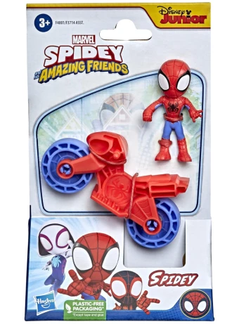  Hasbro Disney Marvel Spidey And His Amazing Friends Spidey With Bike Action Figure (f4001)