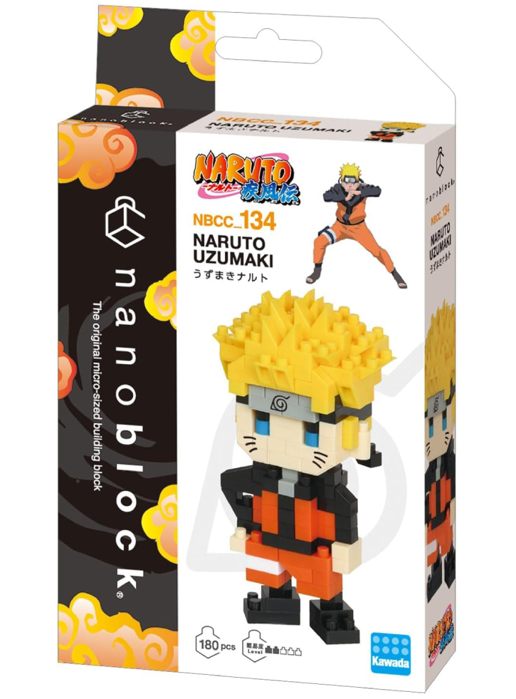 Bandai Nanoblock Naruto Uzumaki – Mini Statuina In Mattoncini Da Collezione – Kit Di Costruzione Manga – NBCC134