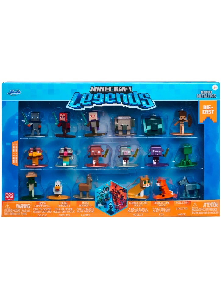 Jada Toys Figure Minecraft Multi Pack - 8 Nano Figure, Wave 8, Colori Assortiti, Giocattolo Per Bambini - 5
