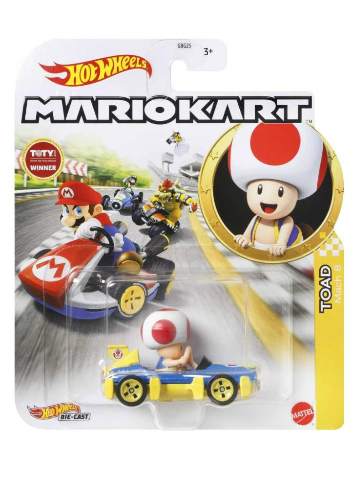 Masina Hot Wheels Mario Kart Toad Mach 8 Diecast (hdb35)