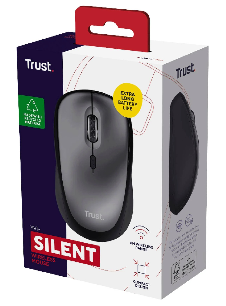 Mouse Trust Yvi & Wireless Eco Black pentru PC